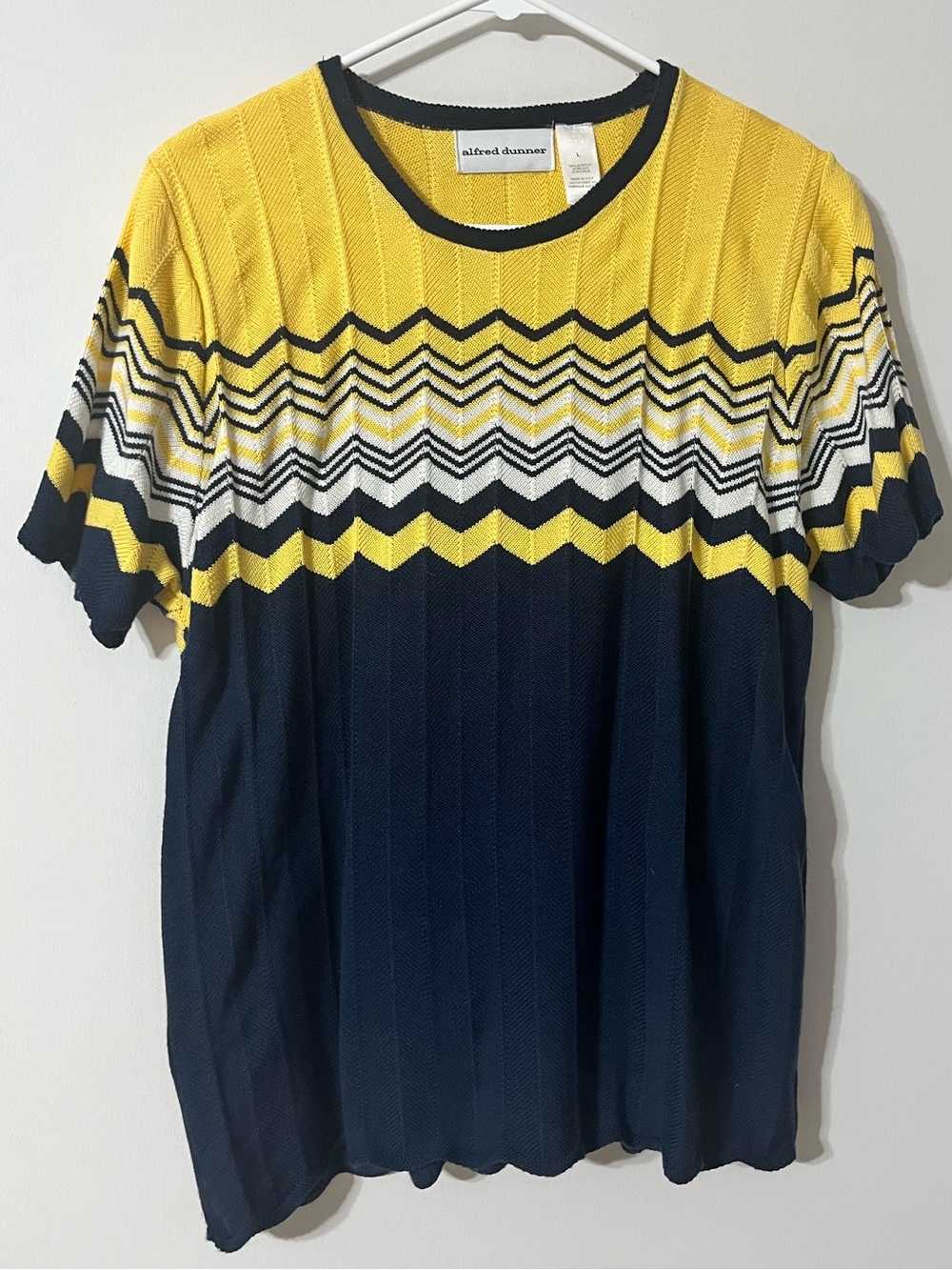 💙💛 Alfred Dunner Striped Zigzag Sweater Tee